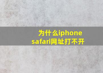 为什么iphone safari网址打不开